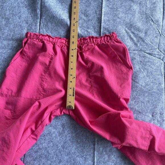 Nylon Pants Womens Small Pink Cinch Waist Gorpcore Casual Lightweight - Picture 8 of 10